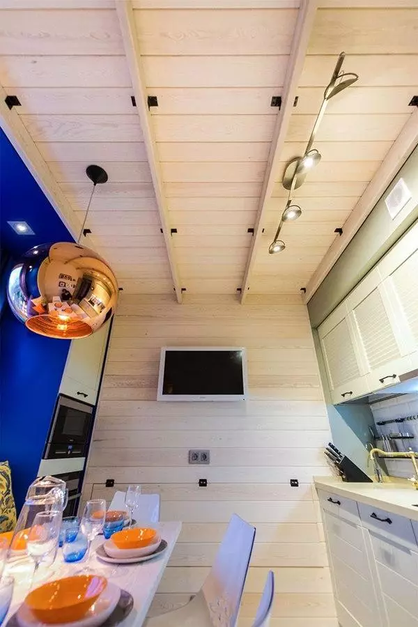 طراحی آشپزخانه 5 مربع. متر (100 عکس): تعمیر در آشپزخانه 5 متر مربع، مجموعه آشپزخانه و دیگر مبلمان، ایده های برنامه ریزی برای آشپزخانه کوچک 9454_58