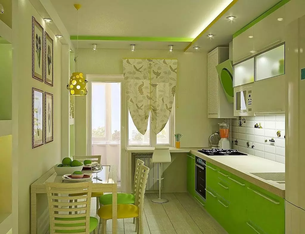 Desain dapur 9 méter pasagi. M (143 poto): Pamendak tina tata jeung interior dapur 9 méter pasagi dina susun has, proyék desainer 9456_123