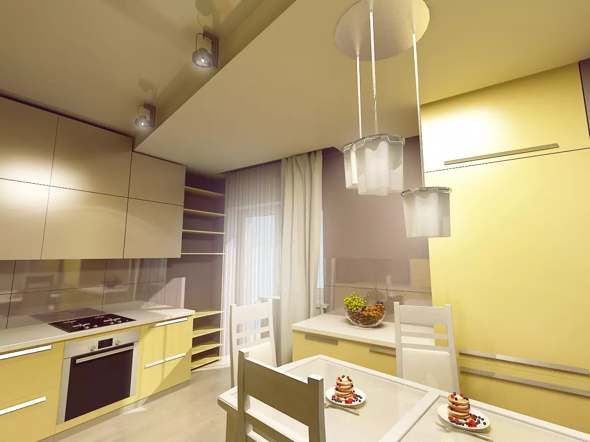 Desain dapur 9 méter pasagi. M (143 poto): Pamendak tina tata jeung interior dapur 9 méter pasagi dina susun has, proyék desainer 9456_137