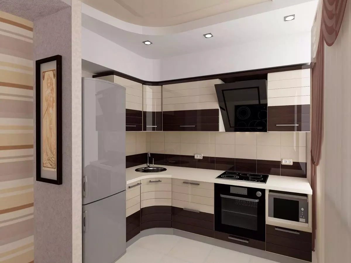 Virtuvės dizainas 9 kvadratiniai metrai. M (143 nuotraukos): planavimo ir interjero virtuvės idėjos 9 kvadratinių metrų tipiškuose butuose, dizainerio projektuose 9456_5
