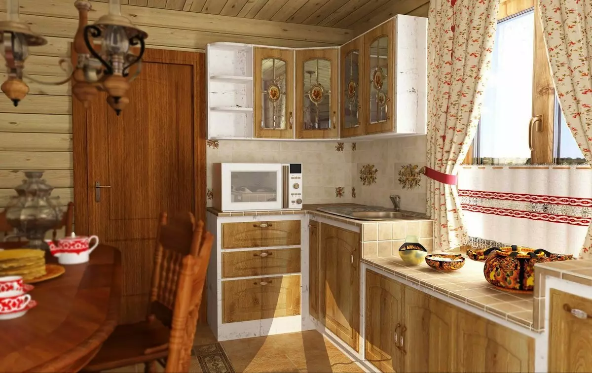 Kuchnia w rustykalnym domu (68 zdjęć): Pomysły na projekt wnętrz w starym wiejskim domu z piecem. Eco-Promariant aranżacja i dekoracja kuchni we wsi 9457_2