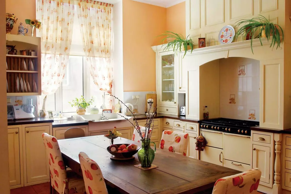 Bucătărie într-o casă rustică (68 fotografii): idei de design interior într-o casă rurală veche, cu o sobă. Aranjamentul ecologic și decorarea bucătăriei în sat 9457_60