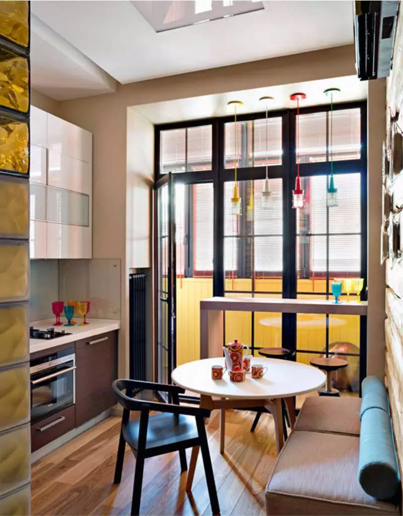 Virtuves dizains 9 kvadrātmetri. M ar balkonu (71 foto): izkārtojums un iespējas par virtuves interjeru ar piekļuvi balkona, remonts ieteikumi 9466_37