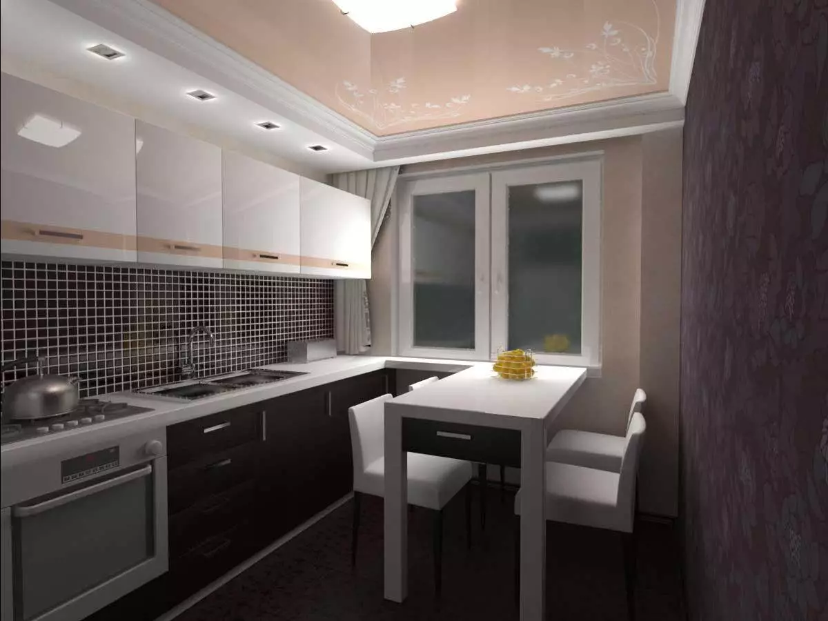 Кухні в панельному будинку (61 фото): варіанти дизайну інтер'єру кухонь маленьких розмірів, нюанси планування 9476_43