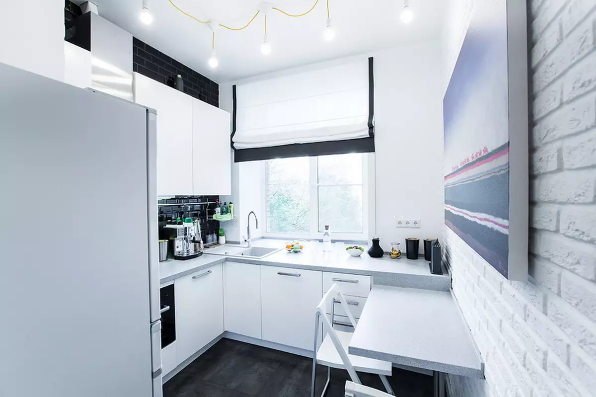Kuchyně v domácnosti (46 fotek): kuchyňský design 6m². Metry a opravy jiných malých kuchyních, plánování nápadů 9482_3