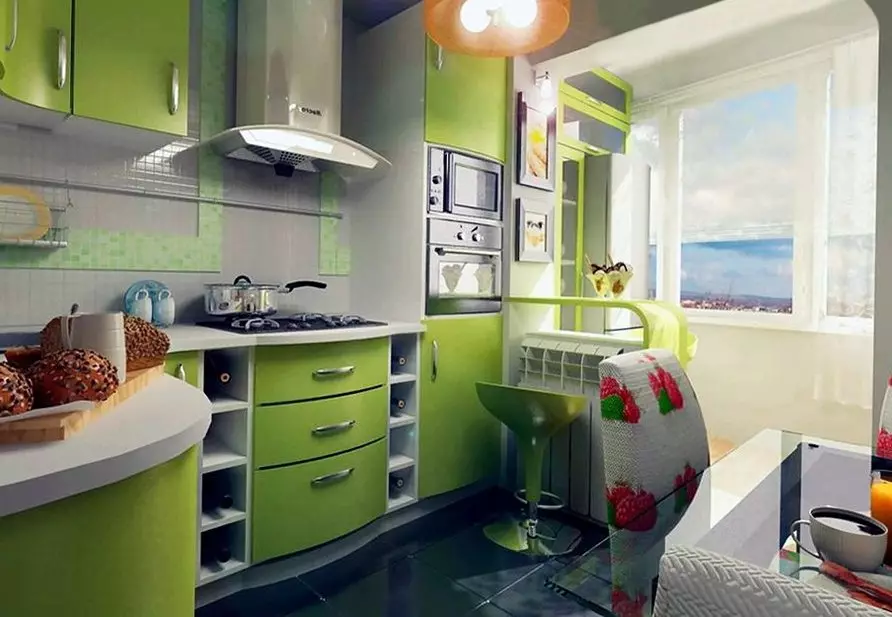 Κουζίνες σε ένα σπίτι-πλοίο (46 φωτογραφίες): Σχεδιασμός κουζίνας 6 τετραγωνικά μέτρα. μέτρα και επισκευή άλλων μικρών κουζινών, σχεδιασμού ιδεών 9482_35