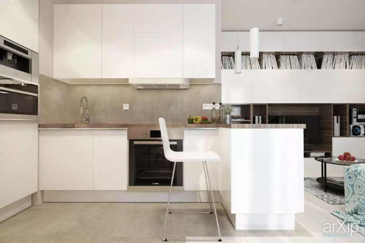 آشپزخانه طاقچه (42 عکس): چه چیزی است؟ ایده های طراحی داخلی. چگونه برای ضرب و شتم یک ظرف آشپزخانه در آپارتمان؟ حداقل اندازه مربع 9483_4