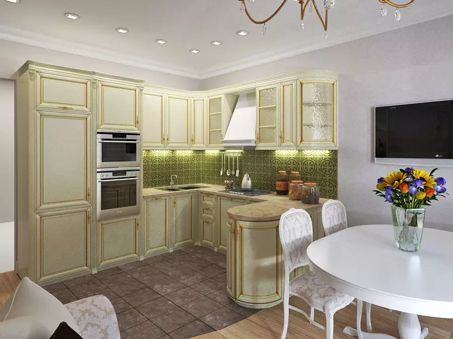 Zonit dapur (55 foto): Bagaimana untuk membahagikan ruang dapur kecil ke dalam dua zon? Pilihan Reka Bentuk Kawasan Rekreasi 9486_21