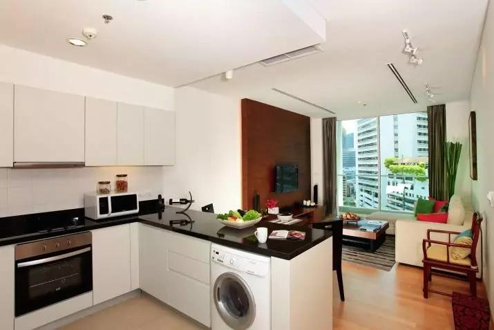 Cozinha zoneamento (55 fotos): Como dividir o pequeno espaço de cozinha em duas zonas? Opções de Design de Área de Recreação 9486_48
