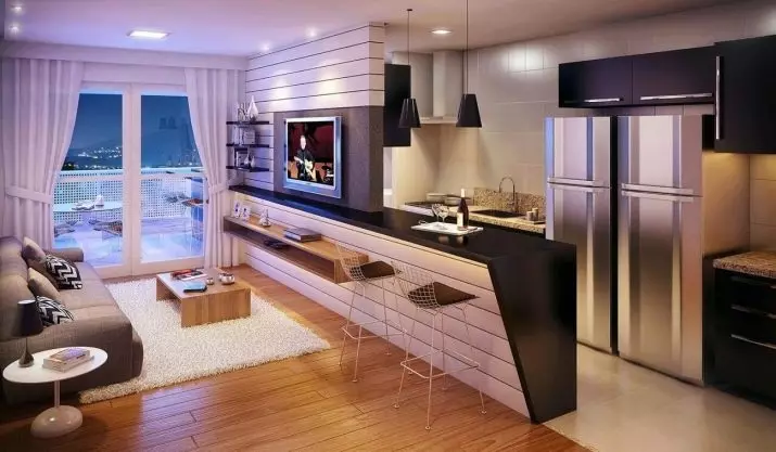 Zonit dapur (55 foto): Bagaimana untuk membahagikan ruang dapur kecil ke dalam dua zon? Pilihan Reka Bentuk Kawasan Rekreasi 9486_55
