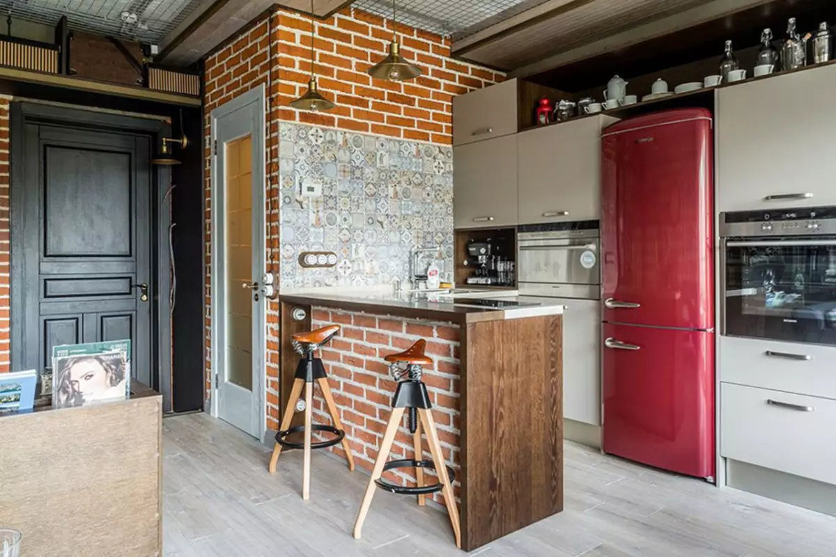 Konyha-bejárati csarnok (62 fotó): konyhai elrendezés, egy folyosóval kombinálva egy magánházban és a lakásban. Belsőépítészeti konyhacsarnokok egy stílusban 9487_18