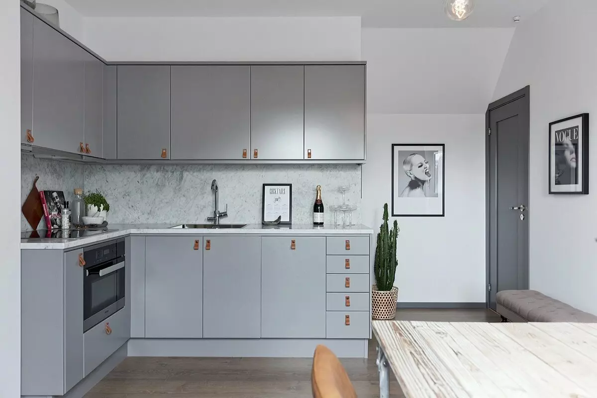 Cucina-ingresso (62 foto): un layout della cucina combinato con un corridoio in una casa privata e nell'appartamento. Interior design Kitchen-sale in uno stile 9487_26