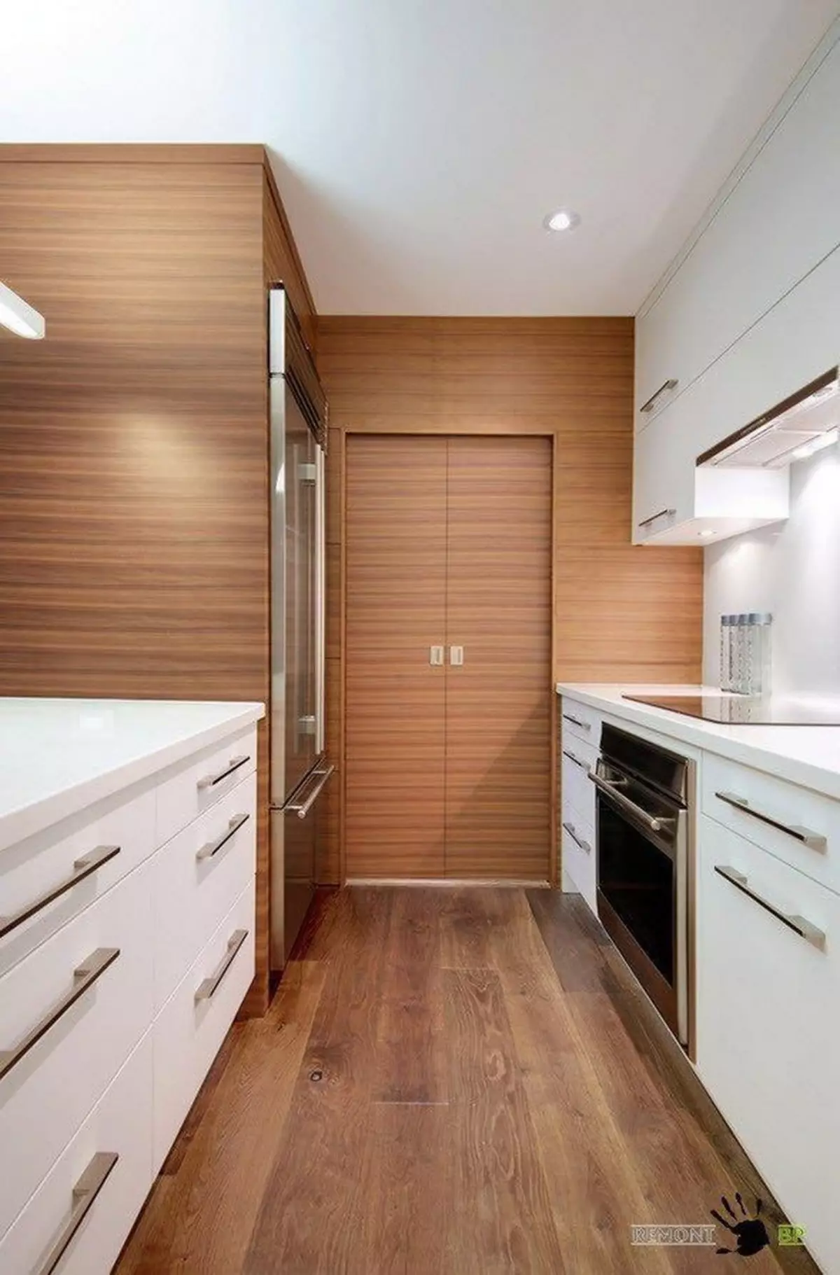 Virtuvės įėjimo salė (62 nuotraukos): virtuvės išdėstymas kartu su koridoriumi privačiame name ir bute. Interjero dizaino virtuvės salės viename stiliuje 9487_50