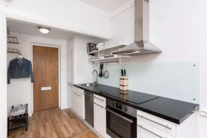 Hall de entrada de cociña (62 fotos): un deseño de cociña combinado cun corredor nunha casa privada e no apartamento. Deseño de cociña de interiores nun estilo 9487_60