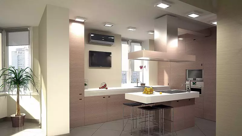 Кухня-Studio 20 квадратни метра. M (50 снимки): проектни варианти за комбинирано стаи с площ от 20 квадрата в апартамента 9488_11