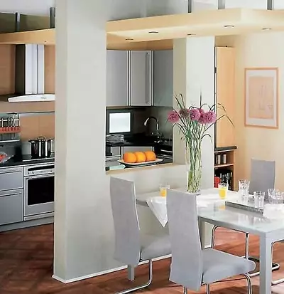 Cucina-studio 20 metri quadrati. M (50 foto): opzioni di design per camere combinate con un'area di 20 piazze nell'appartamento 9488_12