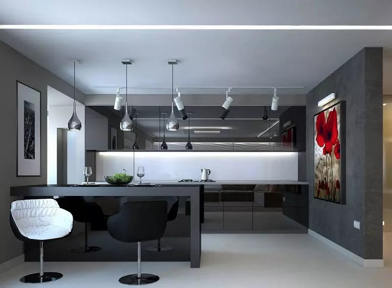 Кујна-студио 20 квадратни метри. M (50 фотографии): Дизајн опции за комбинирани соби со површина од 20 квадрати во станот 9488_24