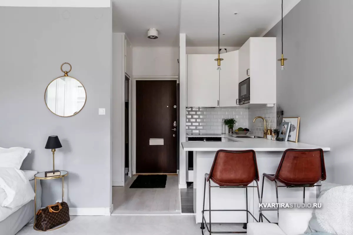 Cucina-studio 20 metri quadrati. M (50 foto): opzioni di design per camere combinate con un'area di 20 piazze nell'appartamento 9488_42