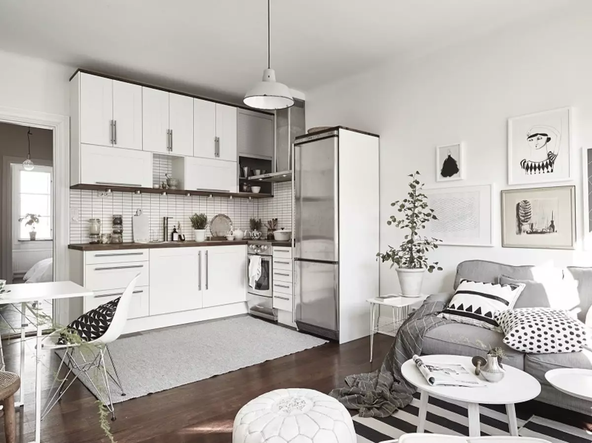 Cucina-studio 20 metri quadrati. M (50 foto): opzioni di design per camere combinate con un'area di 20 piazze nell'appartamento 9488_43