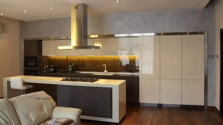 Kuzhina-studio 20 metra katrore. M (50 foto): Opsionet e projektimit për dhomat e kombinuara me një sipërfaqe prej 20 shesheve në apartament 9488_48