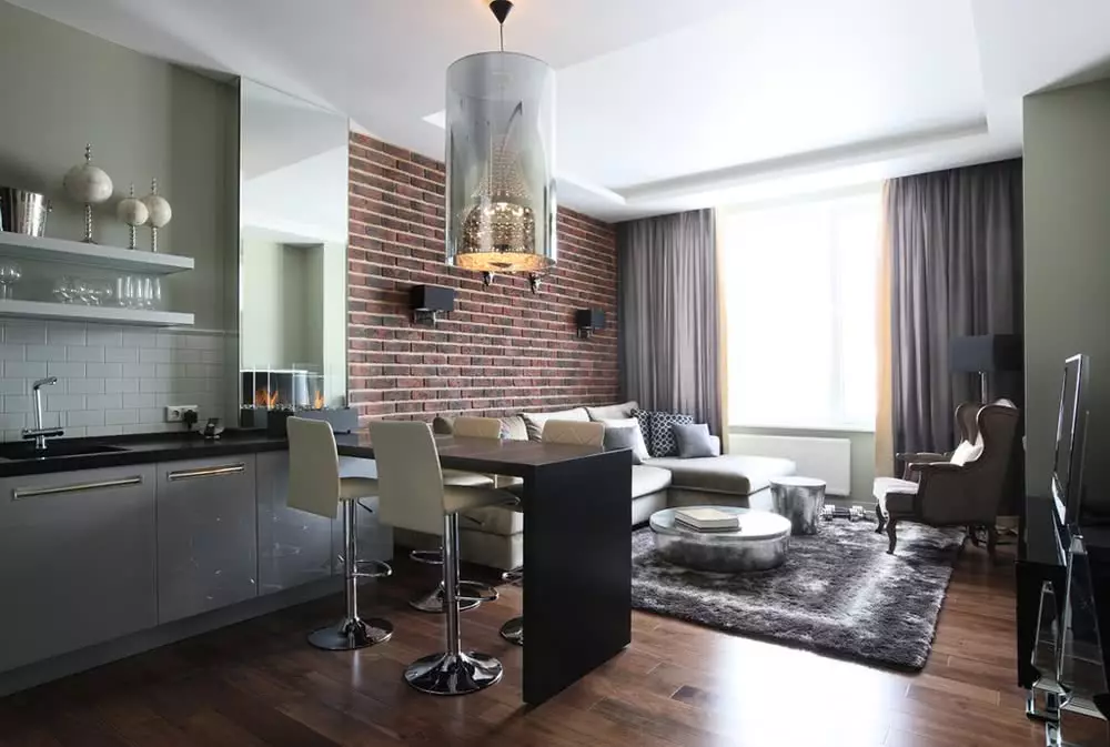 Cucina-studio 20 metri quadrati. M (50 foto): opzioni di design per camere combinate con un'area di 20 piazze nell'appartamento 9488_6