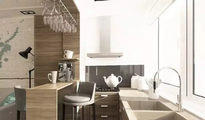 Virtuvė kartu su lodžija (98 nuotraukos): asociacijos koordinavimas, sujungti virtuvės svetainę ir įprastą virtuvę su lodžija, dizaino parinktys 9493_92