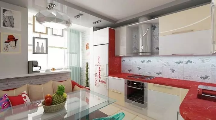 Virtuvė kartu su lodžija (98 nuotraukos): asociacijos koordinavimas, sujungti virtuvės svetainę ir įprastą virtuvę su lodžija, dizaino parinktys 9493_95