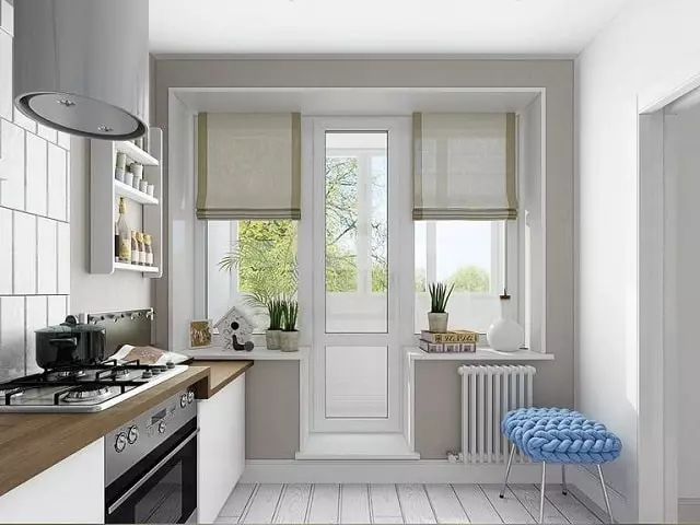 باورچی خانے کے ڈیزائن 12 سپ. ایم. میں بالکنی (47 تصاویر) کے ساتھ: باورچی خانے کے خیالات بالکنی دروازے کے ساتھ 12 مربع میٹر، بالکنی تک رسائی کے ساتھ باورچی خانے کی ترتیب 9498_4