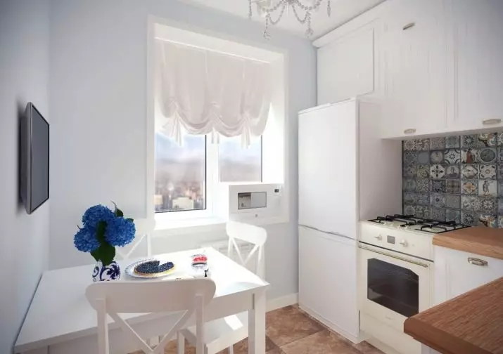 Design de petite cuisine avec réfrigérateur (76 photos): Où mettre un réfrigérateur? Caisses de cuisine coin et intégrées avec réfrigérateur à l'intérieur. Comment le placer dans la chambre avec une fenêtre? 9504_15