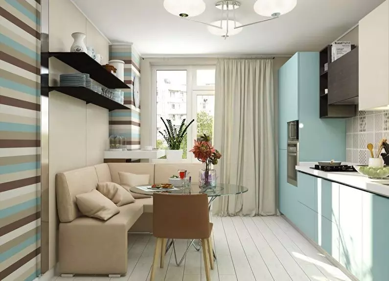 Desain dapur ruang tamu 20 meter persegi. M (75 foto): contoh proyek dengan zonasi, opsi interior, nuansa merencanakan ruang tamu dapur gabungan dengan sofa 9508_15