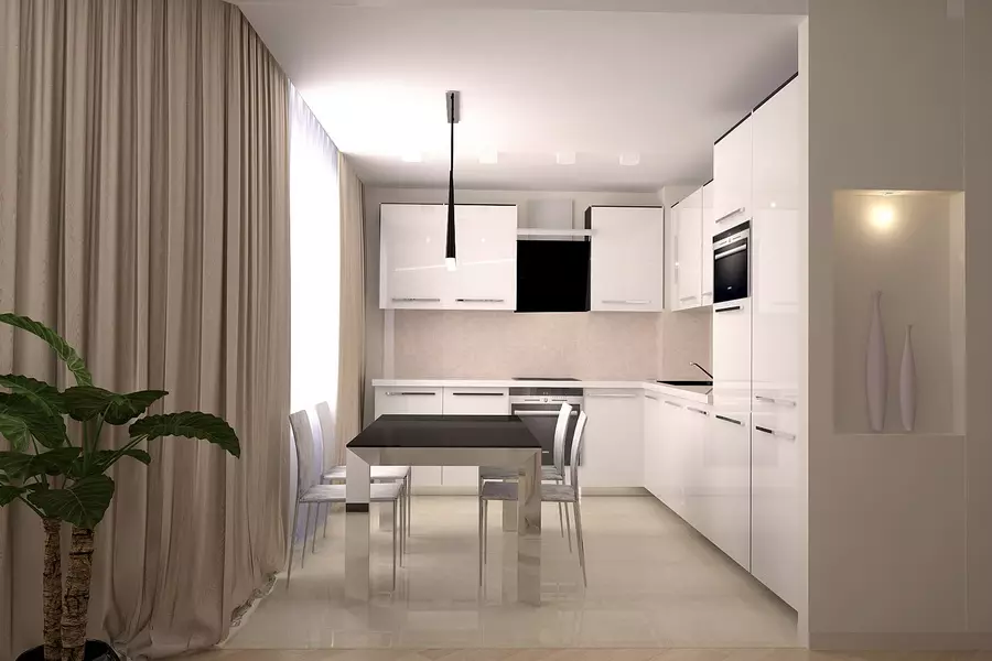 Tasarım mutfak salonu 20 metrekare. M (75 Fotoğraf): İmar ile projeler, iç seçenek, nüanslar bir kombine mutfak oturma odası ile kanepe ile örnekleri 9508_22