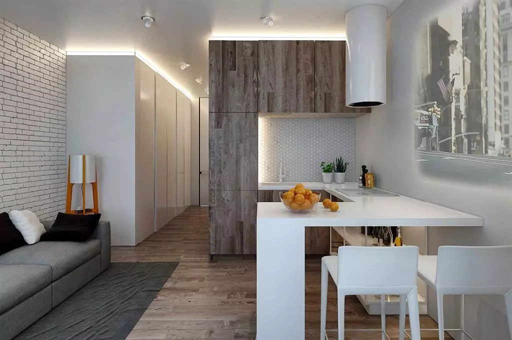 Sala de estar de cociña 12 cadrados. M (62 fotos): deseño de interiores e deseño de cociña-sala de estar 12 cadrados 9509_17