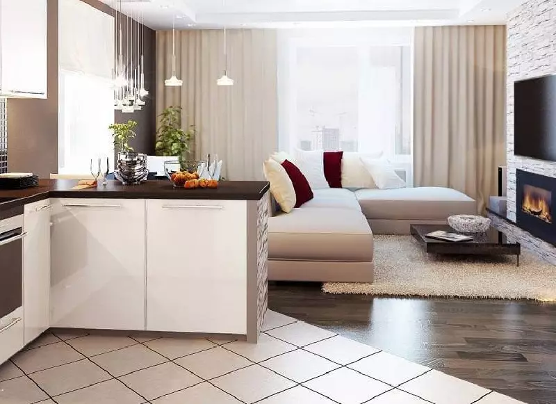 Cocina-sala de estar 12 cuadrados. M (62 fotos): Diseño de interiores y diseño de la sala de estar 12 cuadrados 9509_28