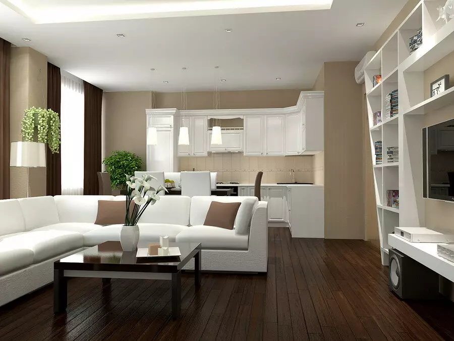 Sala de cuina 12 quadrats. M (62 fotos): disseny d'interiors i maquetació de cuina-sala d'estar de 12 places 9509_37