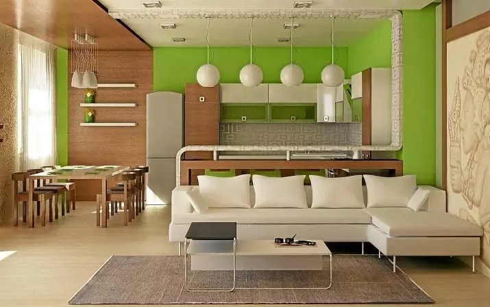 Kitchen-living room 12 square. M (62 mga larawan): Interior design at layout ng kusina-living room 12 mga parisukat 9509_58