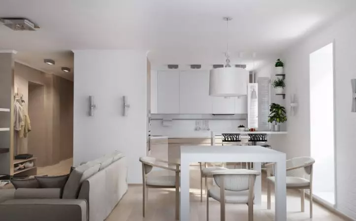 Wohnküche in Khruschtschow (75 Fotos): Innenarchitektur von kombinierten Zimmern, kombinierter Küche mit kleiner Küche in der Wohnung 9512_32