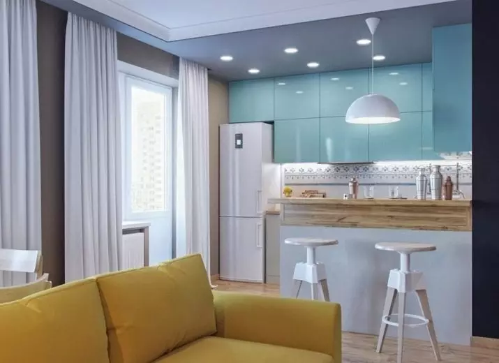ख्रुश्चेव में रसोई-बैठक कक्ष (75 फोटो): संयुक्त कमरे के आंतरिक डिजाइन, अपार्टमेंट में कमरे के साथ छोटे रसोई का संयोजन 9512_39