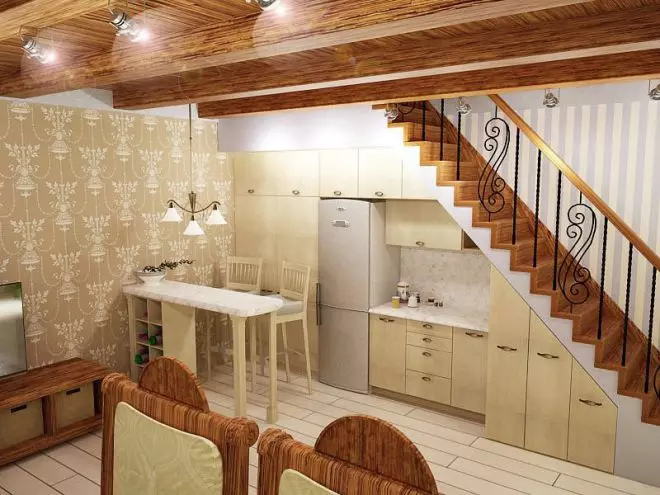 El interior de la cocina-salón en una casa privada (102 fotos): Diseño de habitaciones combinadas con acceso a la terraza, planificación de proyectos y espacio de zonificación. ¿Cómo organizar una sala de estar en una casa de campo? 9513_30