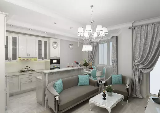 Dizaina virtuve Dzīvojamā istaba (152 fotogrāfijas): kombinēto telpu interjers dzīvoklī, virtuves projektu piemēri, apvienojumā ar zāli, dizaina opcijas 9515_107