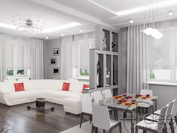 Dizaina virtuve Dzīvojamā istaba (152 fotogrāfijas): kombinēto telpu interjers dzīvoklī, virtuves projektu piemēri, apvienojumā ar zāli, dizaina opcijas 9515_119