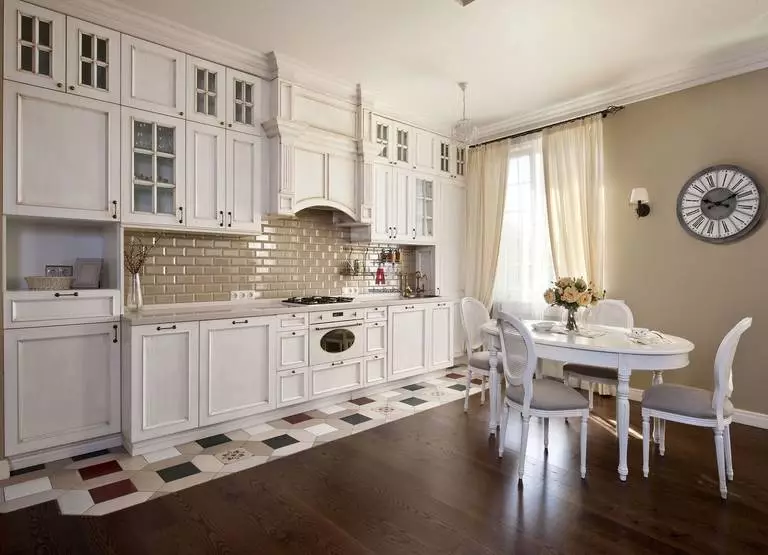 Tervező konyha nappali (152 fotók): A kombinált szobák belseje a lakásban, példák a konyhai projektekre, kombinálva a teremmel, tervezési lehetőségek 9515_127