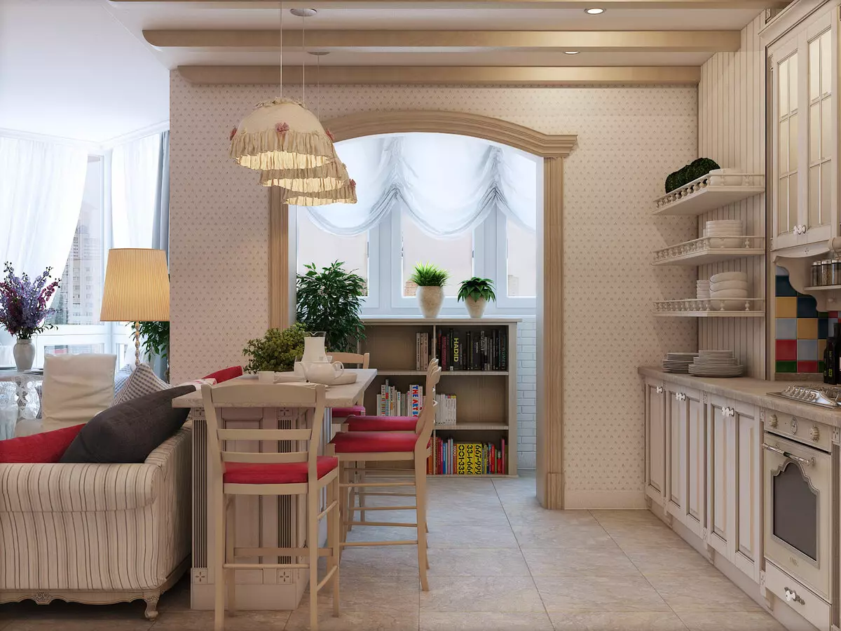 Oblikovanje kuhinja dnevna soba (152 fotografij): notranjost kombiniranih sob v stanovanju, primerov kuhinjskih projektov, v kombinaciji z hodnik, možnosti oblikovanja 9515_128