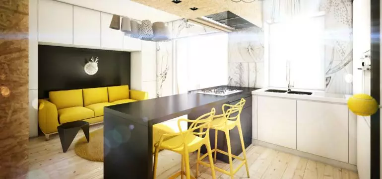 Дизайн на кухненски хол (152 снимки): интериор на комбинираните стаи в апартамента, примери за кухненски проекти, съчетани с залата, дизайнерски опции 9515_146