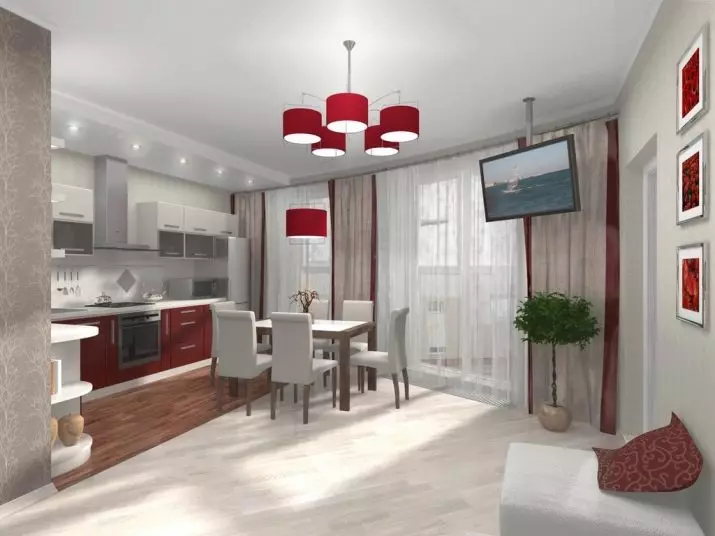 Дизайн кухні-вітальні (152 фото): інтер'єр суміщених кімнат в квартирі, приклади проектів кухні, об'єднаної з залом, варіанти оформлення 9515_28