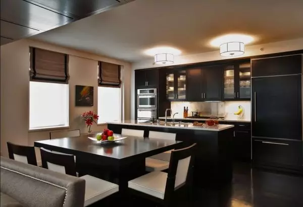 Design kuchyně obývací pokoj (152 fotek): Interiér kombinovaných pokojů v bytě, příklady kuchyňských projektů, v kombinaci s haly, možnosti designu 9515_83