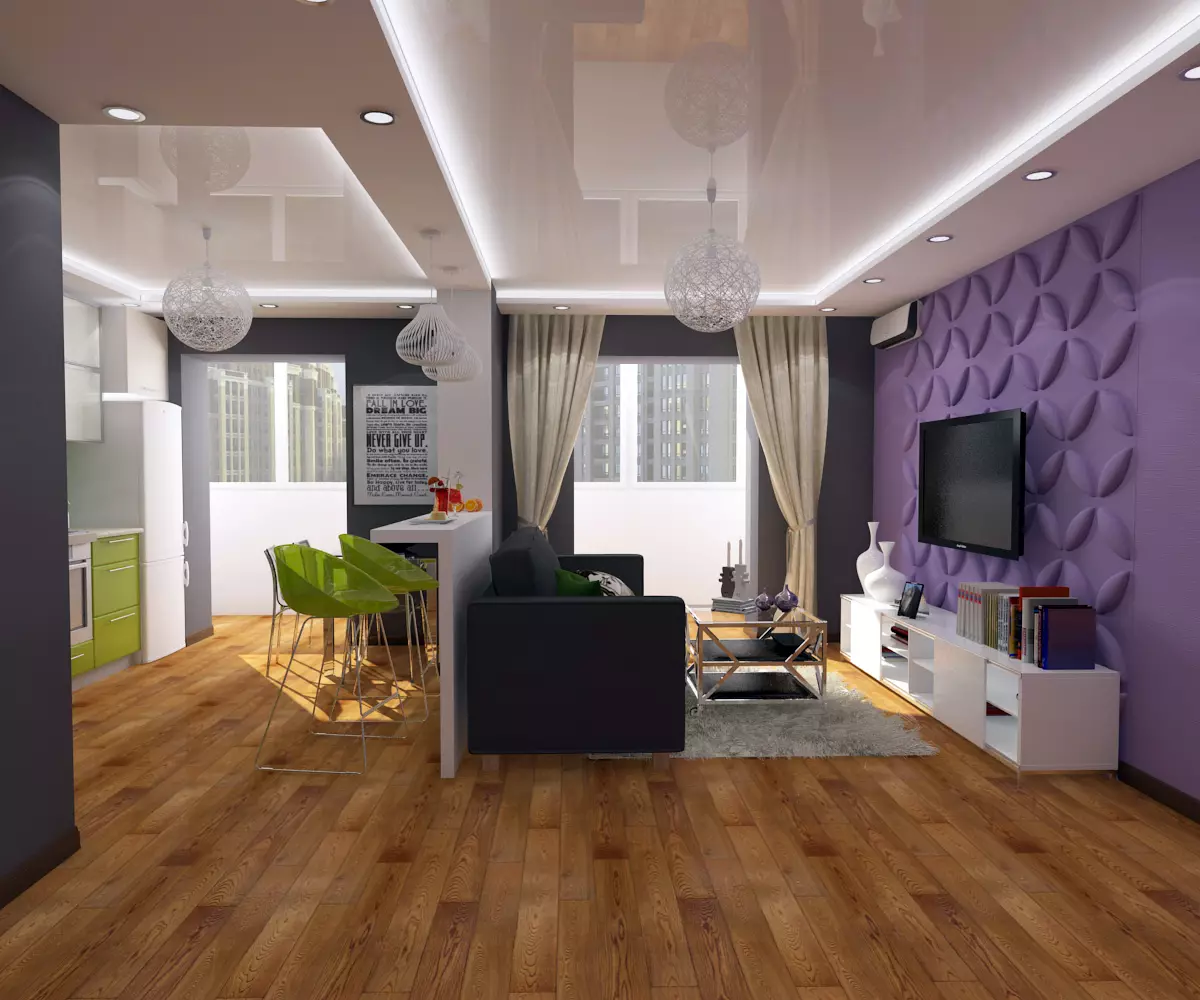 Virtuves dzīvojamās istabas 13 kvadrātmetri. m (58 fotogrāfijas): virtuves interjera dizaina iespējas ar dīvānu un citām mēbelēm 9516_43