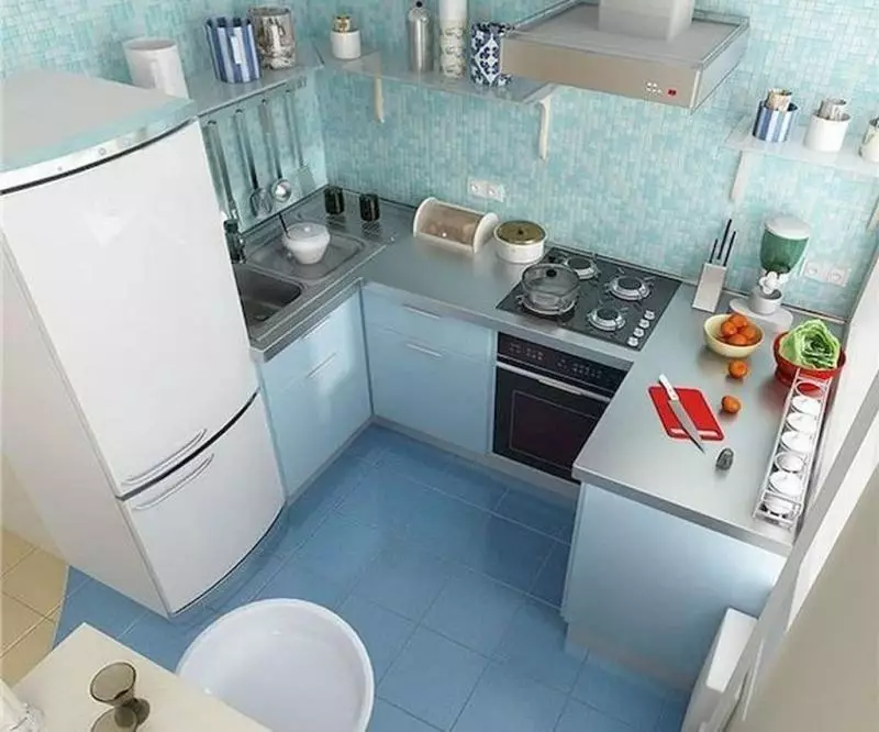 Ինչպես սարքավորել փոքր խոհանոց: 91 Լուսանկարը հետաքրքիր խոհանոցային որոշումներ, փոքր ֆունկցիոնալ խոհանոց ստեղծելու գաղափարներ 9521_27