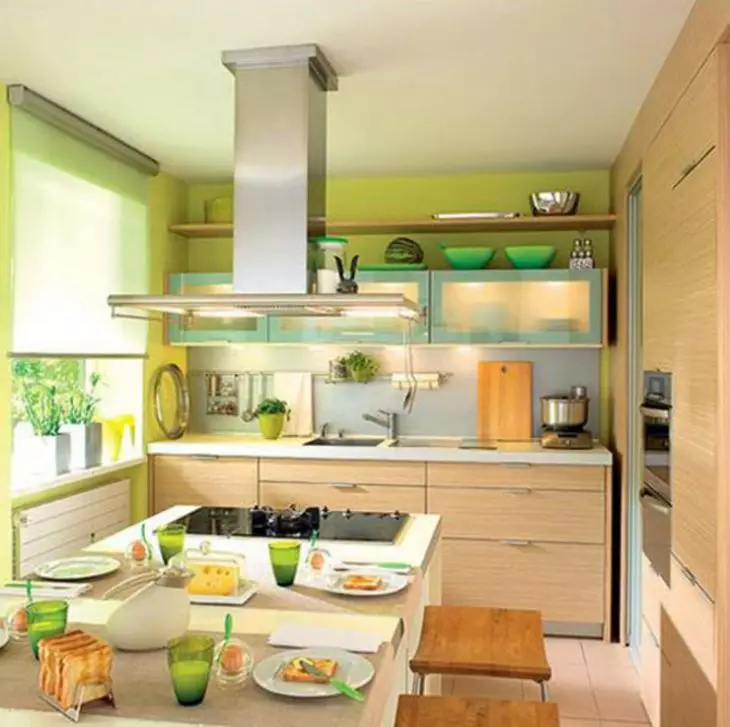 چگونه یک آشپزخانه کوچک را تجهیز کنیم؟ 91 عکس تصمیمات آشپزخانه جالب، ایده هایی برای ایجاد آشپزخانه کاربردی کوچک 9521_71
