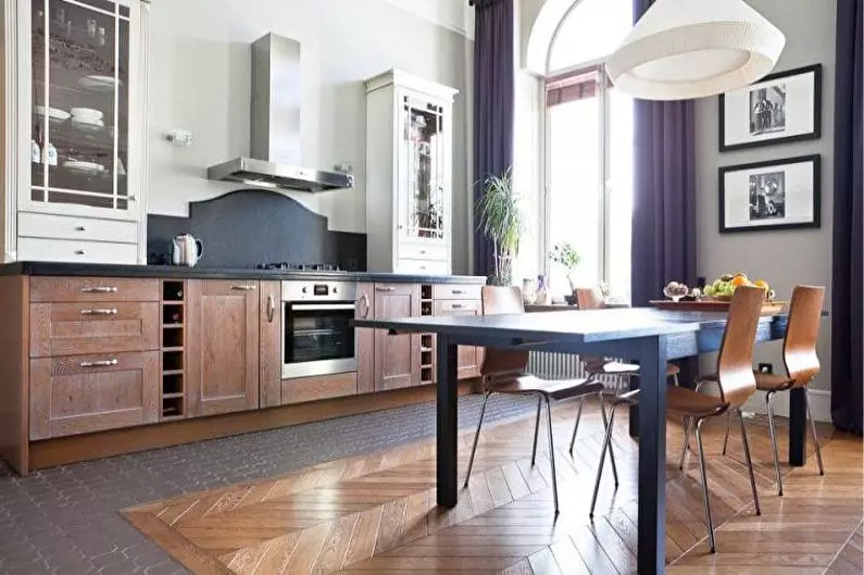 Mala kuhinja-dnevna soba (69 fotografija): dizajn interijera i prostor za zoniranje. Izgled male veličine kuhinje u kombinaciji s dnevnim boravkom 9525_29