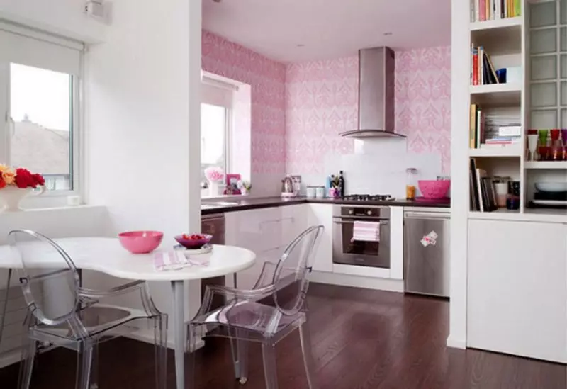 Mala kuhinja-dnevna soba (69 fotografija): Dizajn enterijera i zoniranje. Izgled male kuhinje u veličini u kombinaciji sa dnevnim boravkom 9525_40